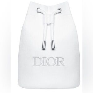 Dior Christina Beauty Makeup Embroidered White Pouch